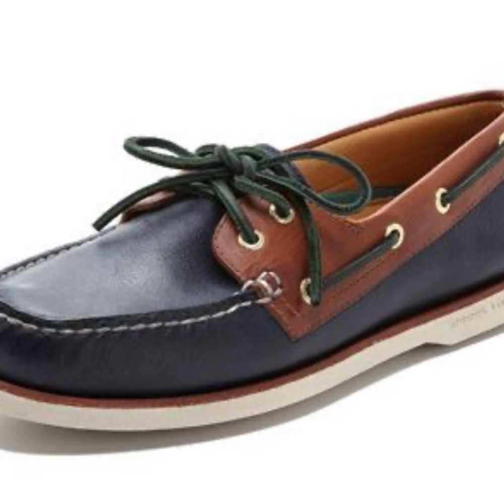 Men's Sperry gold cup top sided Navy and Brown Boat Shoes